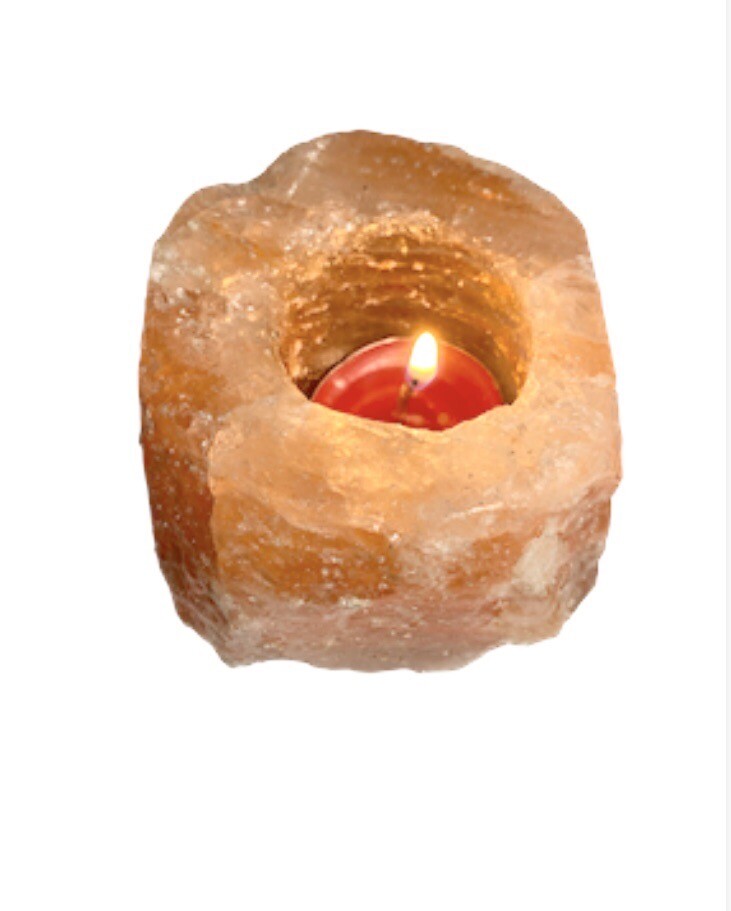 Pink Himalayan Salt Candle Holder