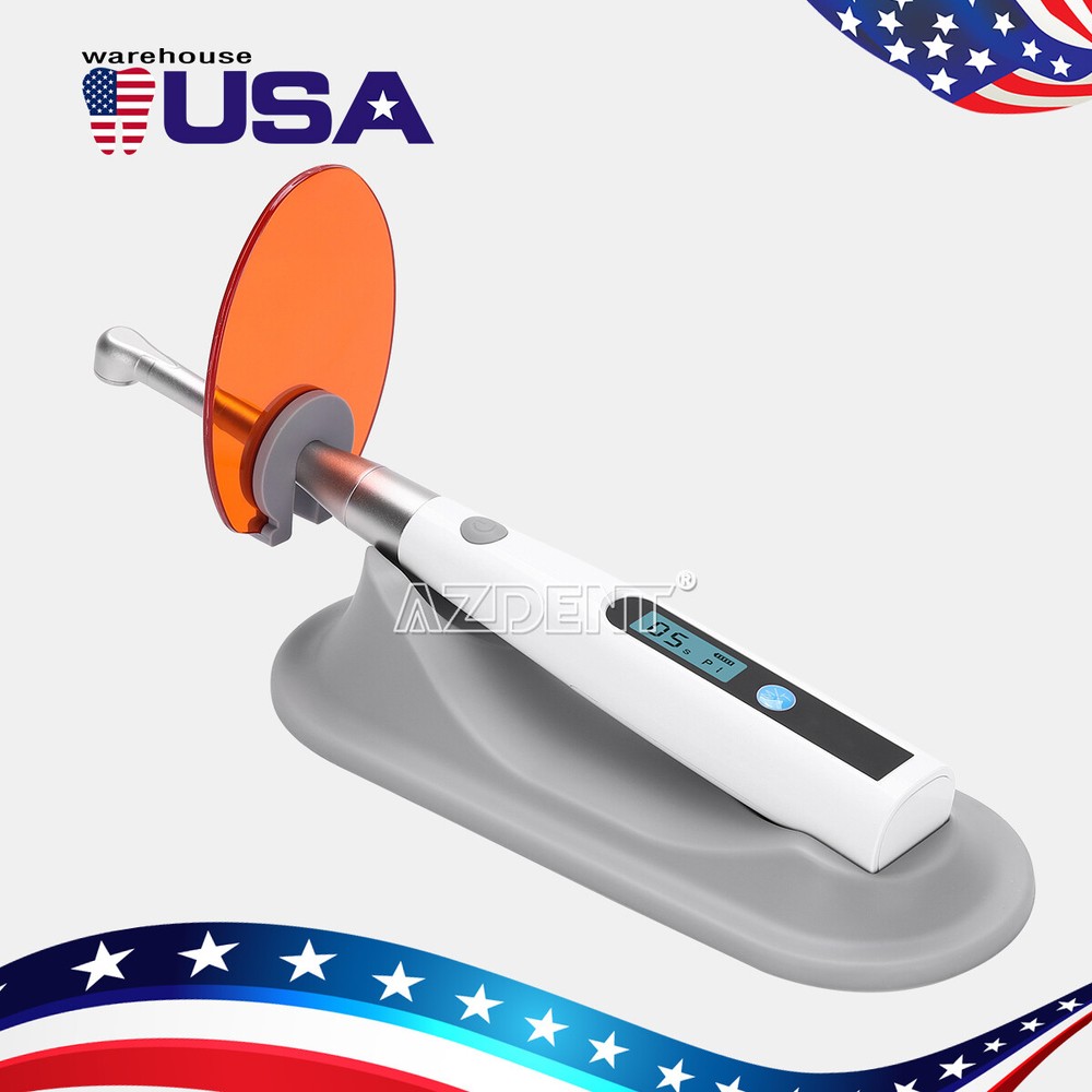 Dental LED Light Cure Lamp Cordless Metal Head 1Second Fast Curing Light 3 Modes