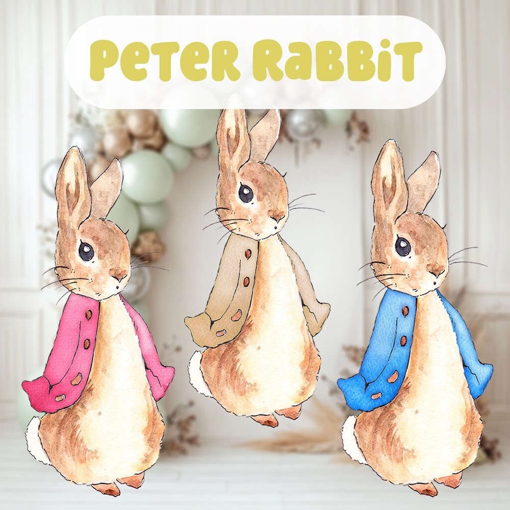 Peter Rabbit Cutout Prop, Baby Shower Backdrop, Easter Decor, Birthday