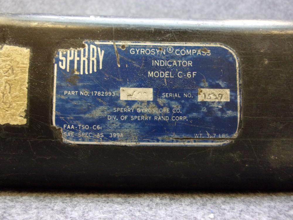 Sperry C-6F Gyrosyn Compass Indicator P/N 1782993-623