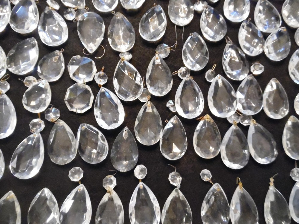 OVER 200 PIECES-LEADED HANGING CRYSTALS & MORE-TEAR-DROP