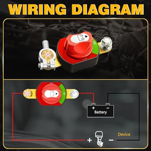 Side Post Battery Disconnect Switch 12V-48V 300A Battery Power Isolator Cut