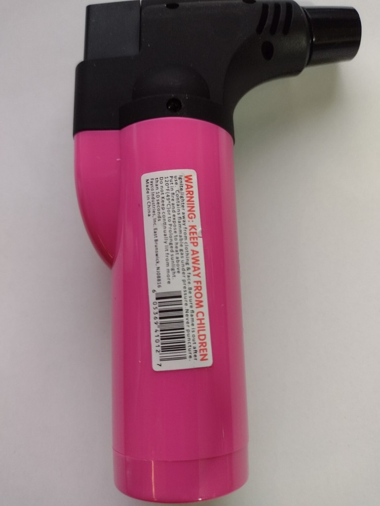 Soreaming Torch Refillable Windproof Jet Lighter Color Pink Size 4 inches