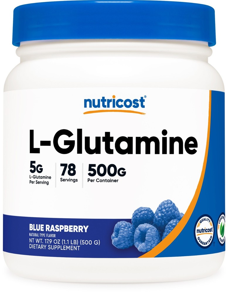 Nutricost L-Glutamine Powder (500G) (Blue Raspberry)