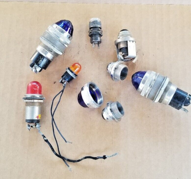 Vintage LOT Assortment Warning Pilot Incandescent Warning Light Indicator Lamp