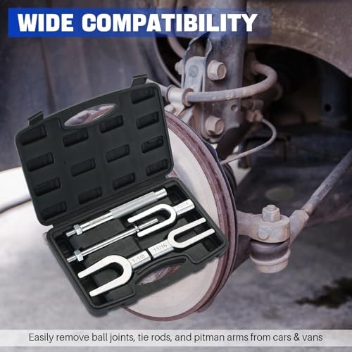Ball Joint Separator Tie Rod Tool Set 5PCS Pickle Fork Kit with Ball Black