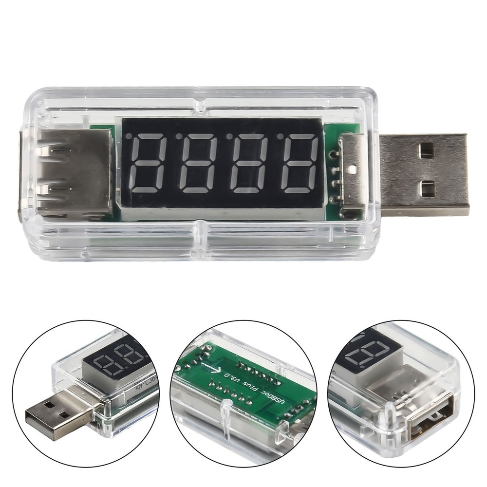 Portable USB Power Tester with Sequential Display of Voltage and Current