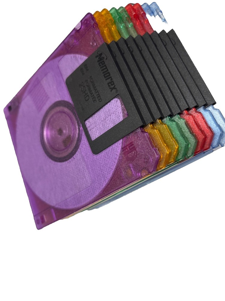 9 Pack Memorex 2SHD 3.5" Computer Diskettes PC Format Cool Disks -opened-