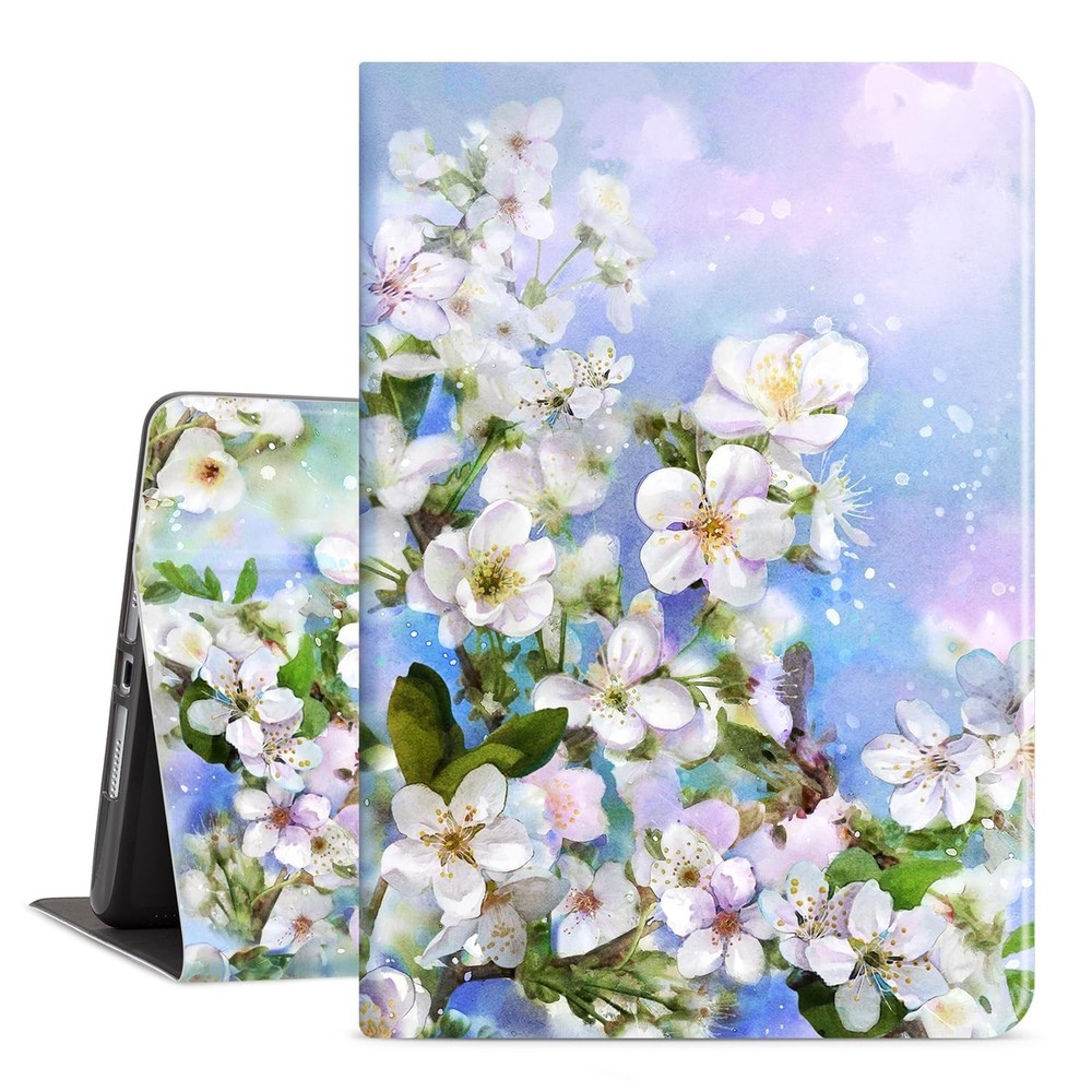Case for iPad 9th Generation Case, White Flower for iPad Caser 9th Generation...