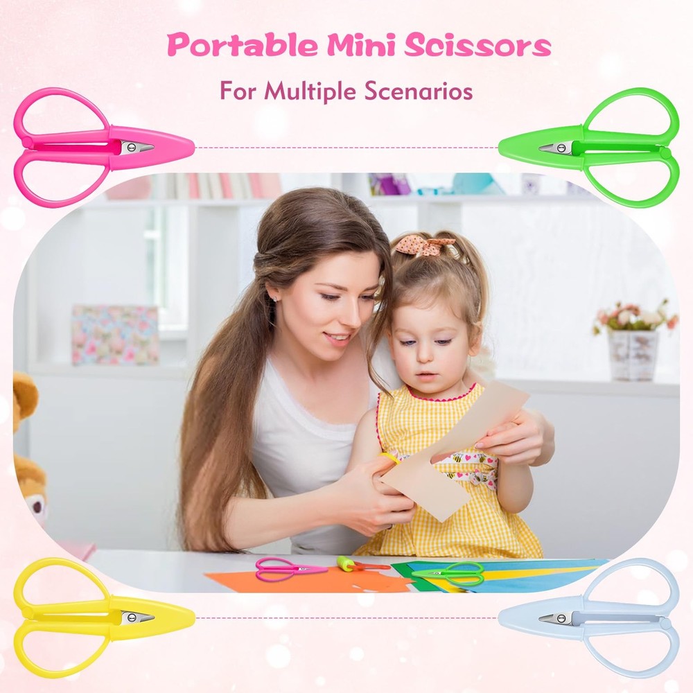 Mini Scissors Set 4 Pack All Purpose Shears with Protective Cover
