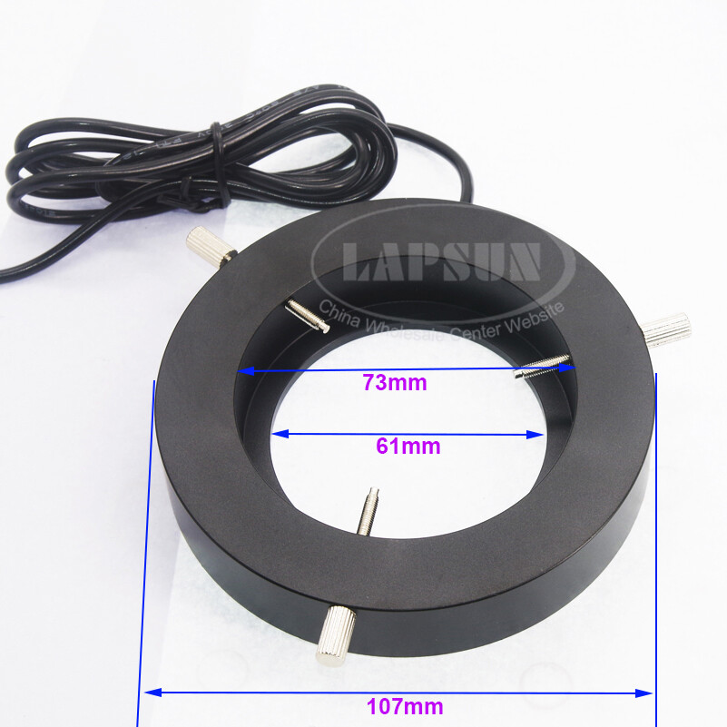 10W/12W 144 LED Ring Light 73mm Illuminator Lamp For Industry Microscope Camera