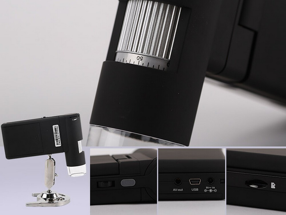 5MP HD Digital Portable Microscope Foldable Camera with 3" LCD Screen 8 LED