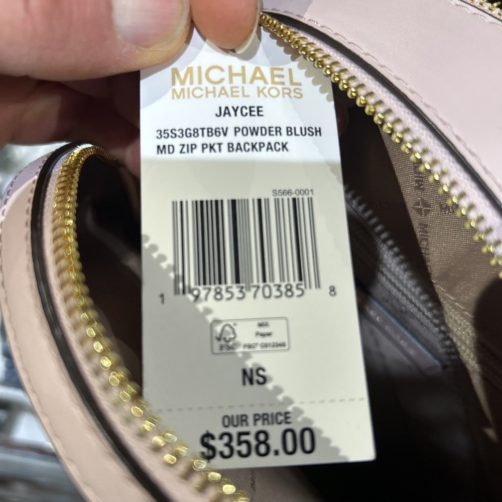Michael Kors Jaycee Medium Zip Pocket Backpack MK Powder Blush