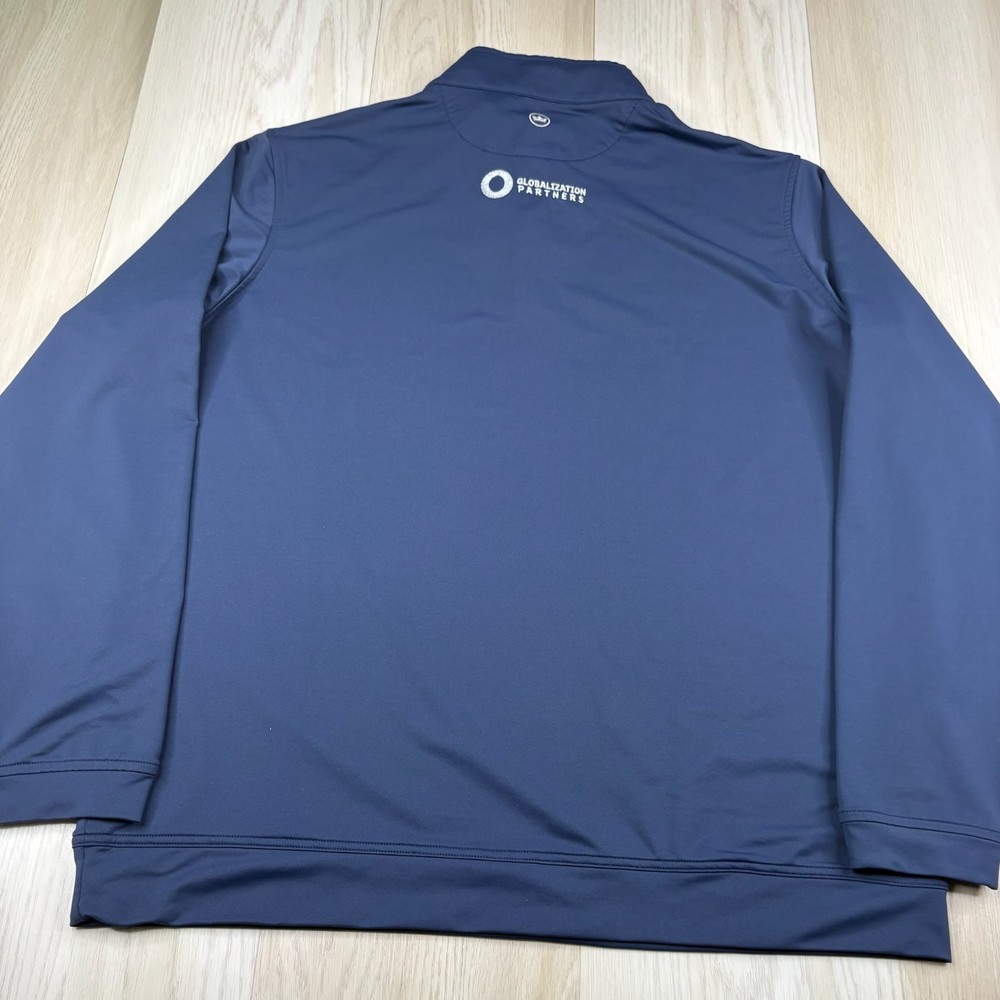 Peter Millar Mens Navy Wicking Perth Performance Quarter Zip Pullover Size 2XL