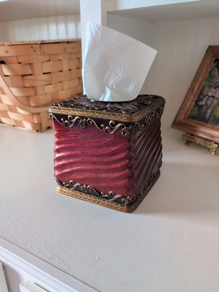 Ceramic Red Tissue Box Cover