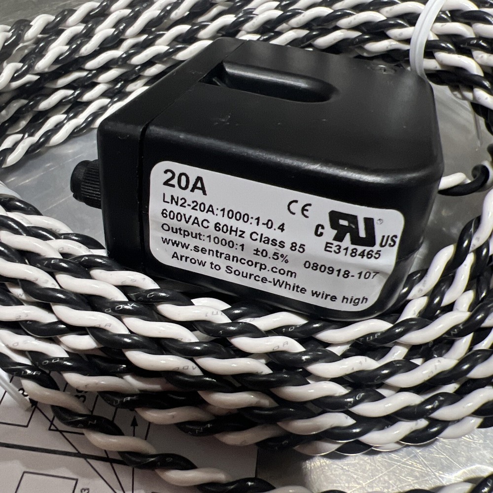 LN2-20A:1000:1-0.4 CT Split-Core Current Transformer Sensor Nos Surplus
