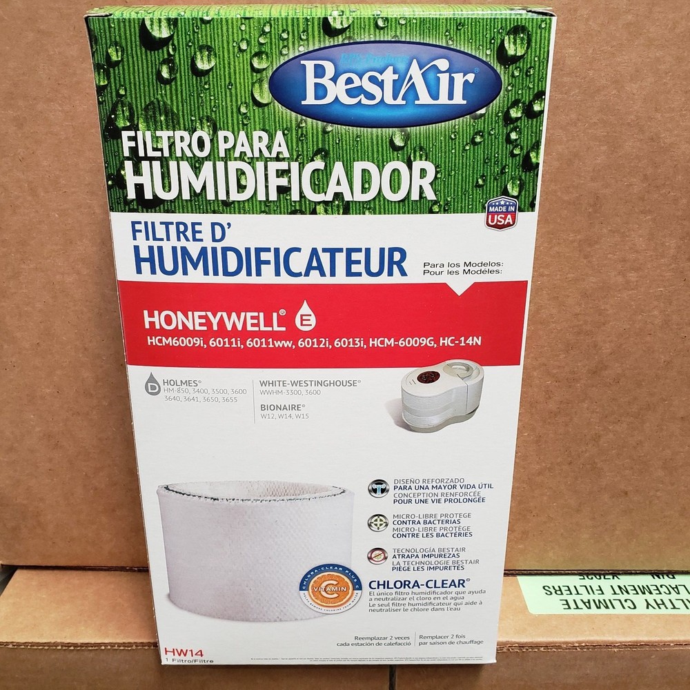 BestAir Extended Life Replacement Paper Wick Humidifier Filter, Single Pack
