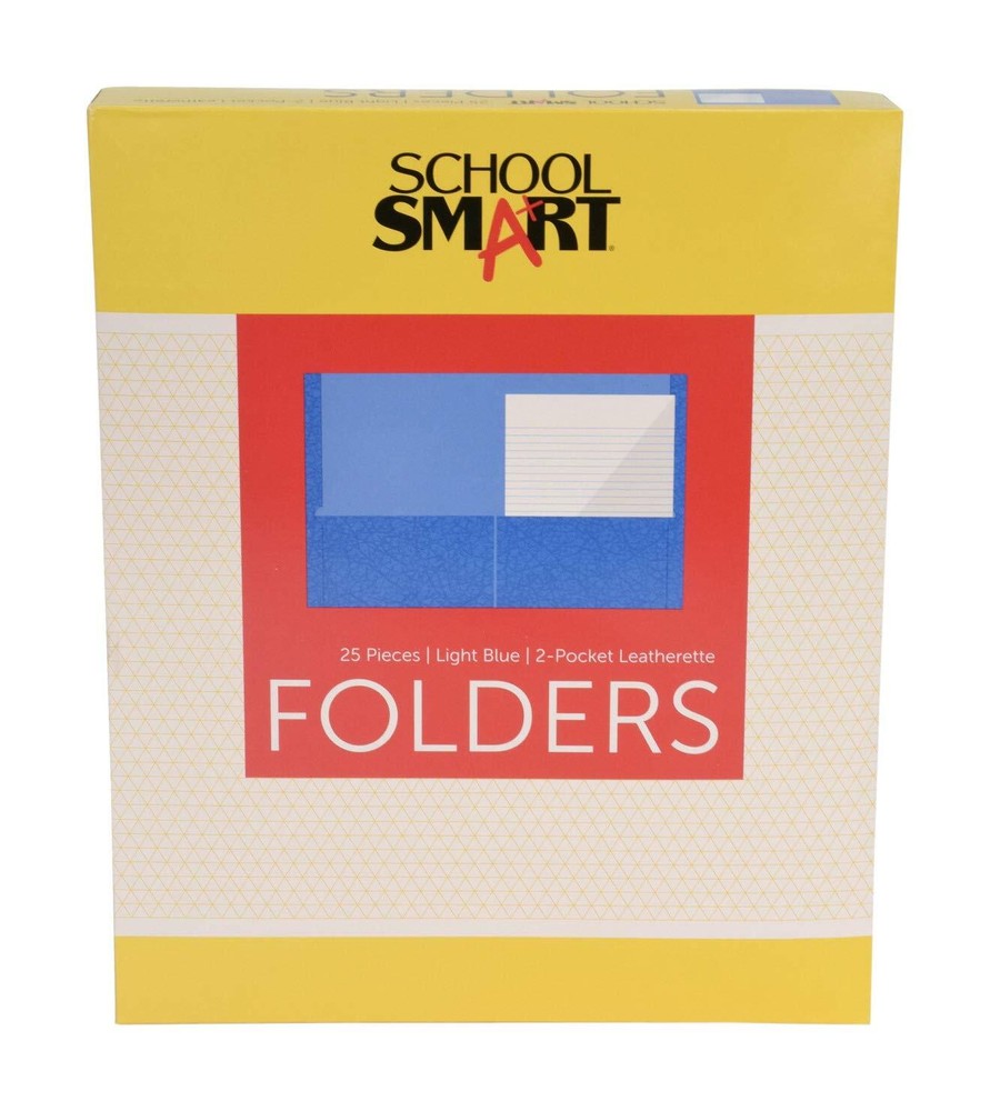 2-Pocket Folders Light Blue Pack of 25