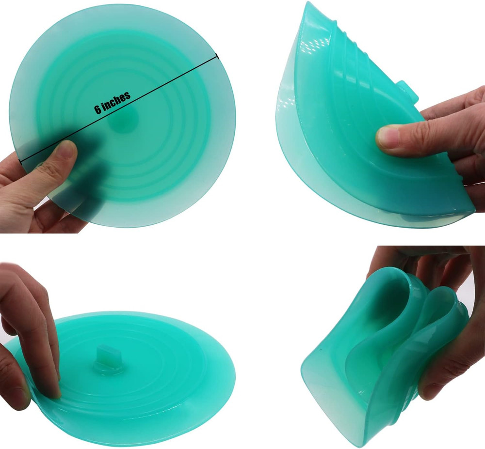 2 Pack Silicone Drain Stopper - 6" Suction Cover for Kitchen & Bath