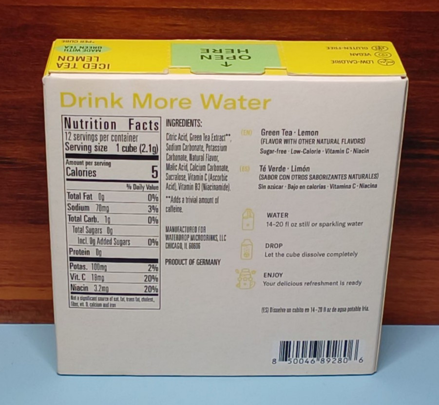 WATERDROP ICED TEA LEMON MICRODRINK ~ Best By 8/25