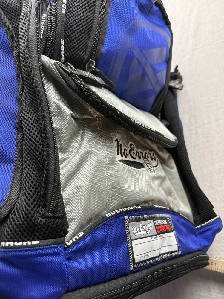 No Errors Baseball Softball Backpack Hydration Bladder Blue Gray Gear Bag