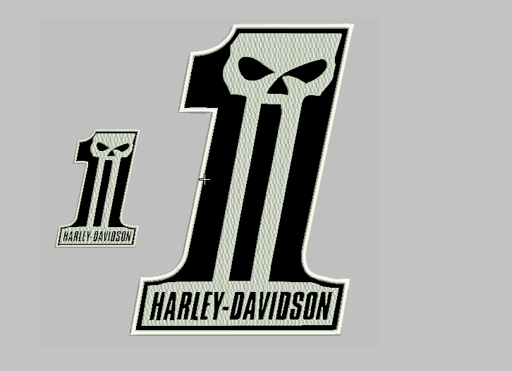 EXTRA LARGE Harley Davidson Skull Patch kit (back and front emblem)