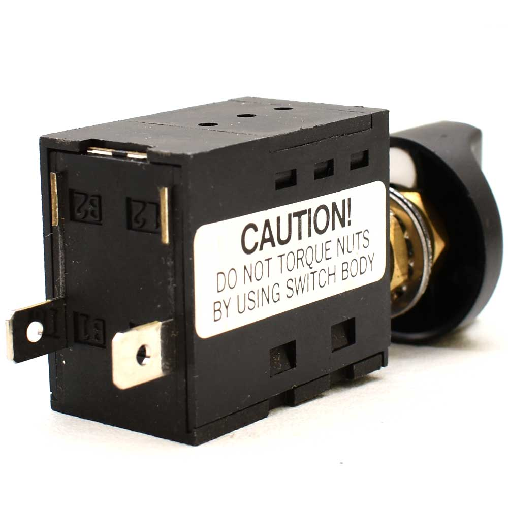 Boat Rotary Switch | ON/OFF 2 Spade Black White Plastic