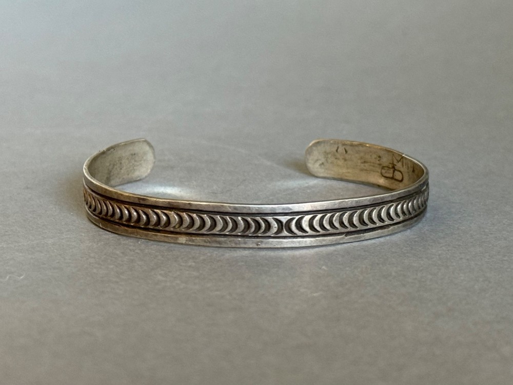 Vintage Navajo Sterling Silver Bracelet Signed