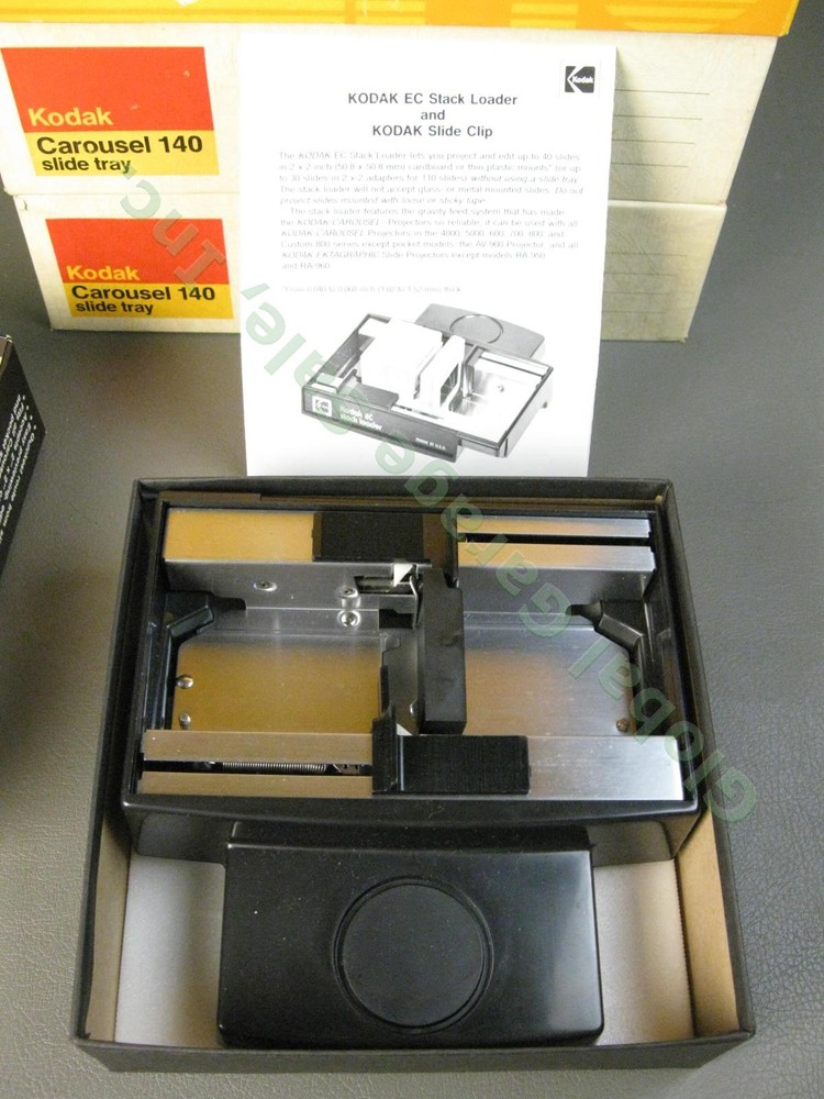 5 Kodak Carousel Transvue 140 Slide Projector Trays EC40 Stack Loader EXCELLENT