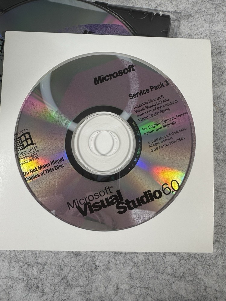 Microsoft Visual Basic Studio 6.0 Pro FoxPro C++ 659-00390 X04-86322 Software