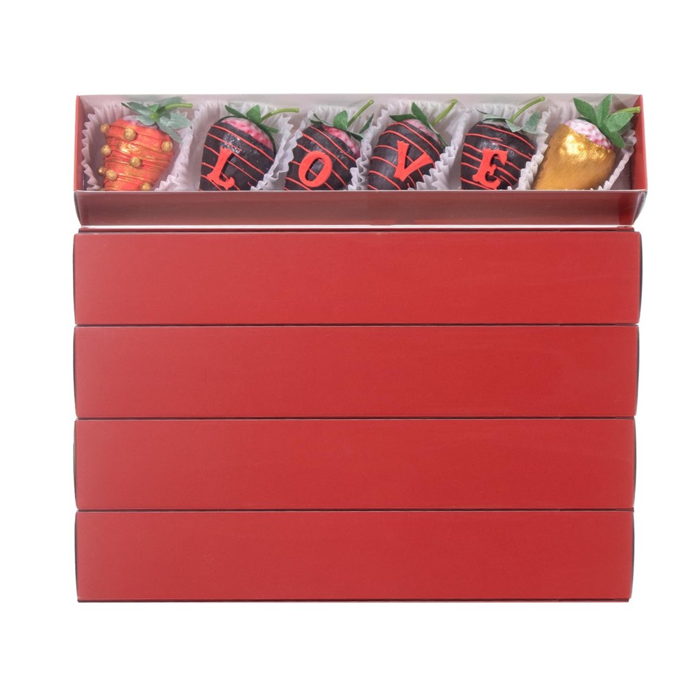 50 Pack Long Chocolate Covered Strawberry Boxes Macaron boxes Truffle Boxes C...