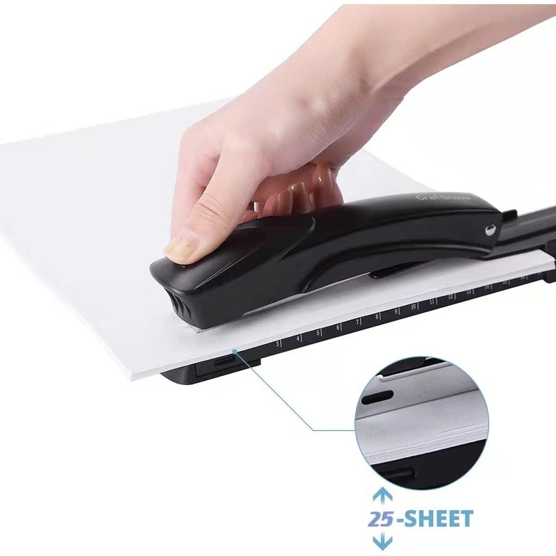 Long Arm Stapler Set 210 Sheet Capacity Adjustable Guide Anti Jam 2000 Staples