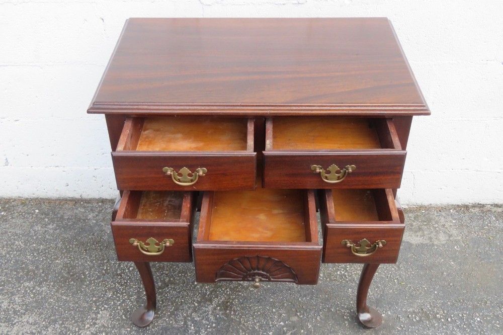 Late 1800s Queen Anne Legs Solid Mahogany Small Server Buffet 5603