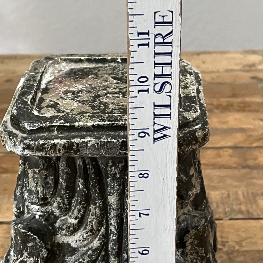 Vintage Corinthian Style Column Pedestal Base 9" Scroll Design