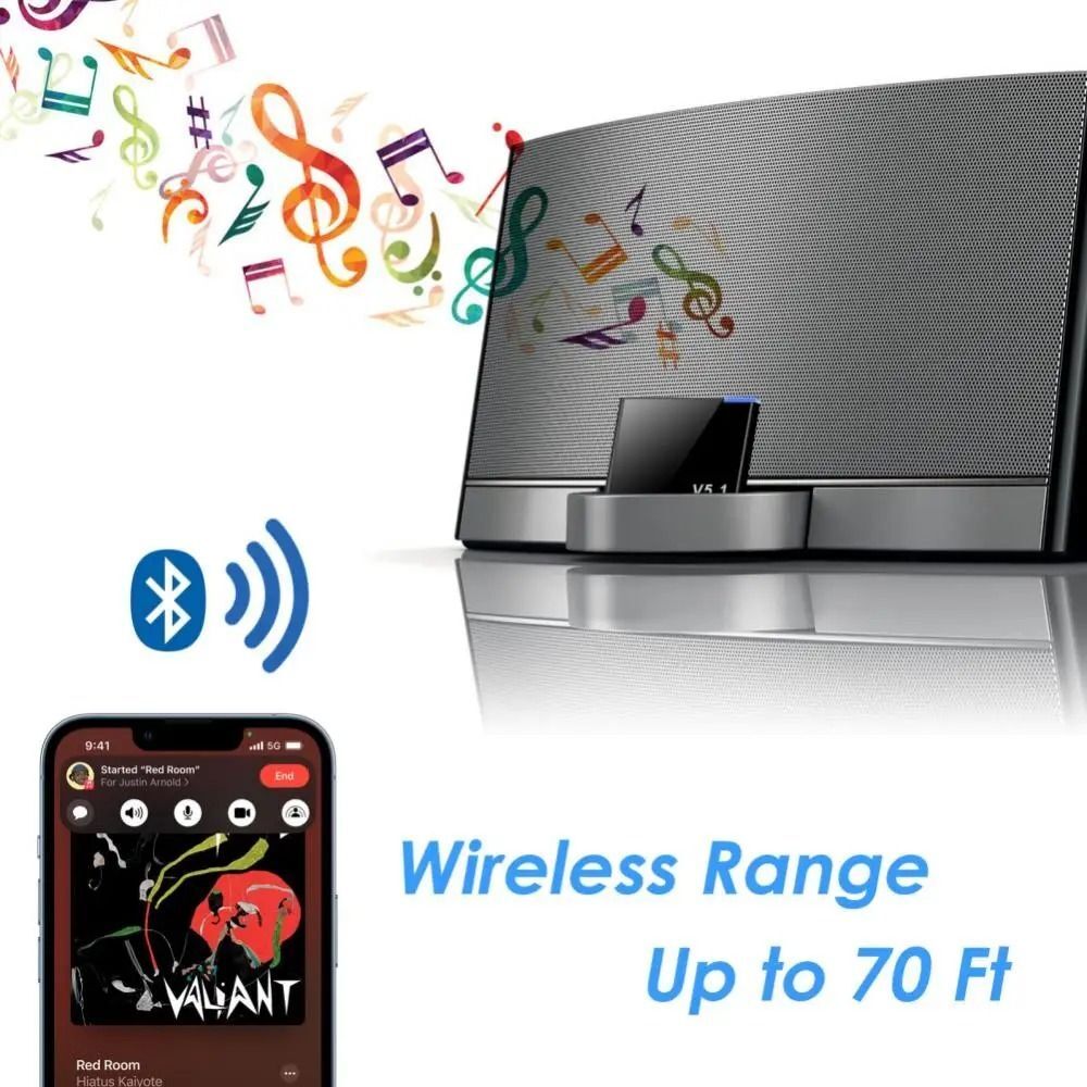 Mini 30 Pin Bluetooth 5.1 Audio Receiver Bluetooth Wireless Adapter Receiver