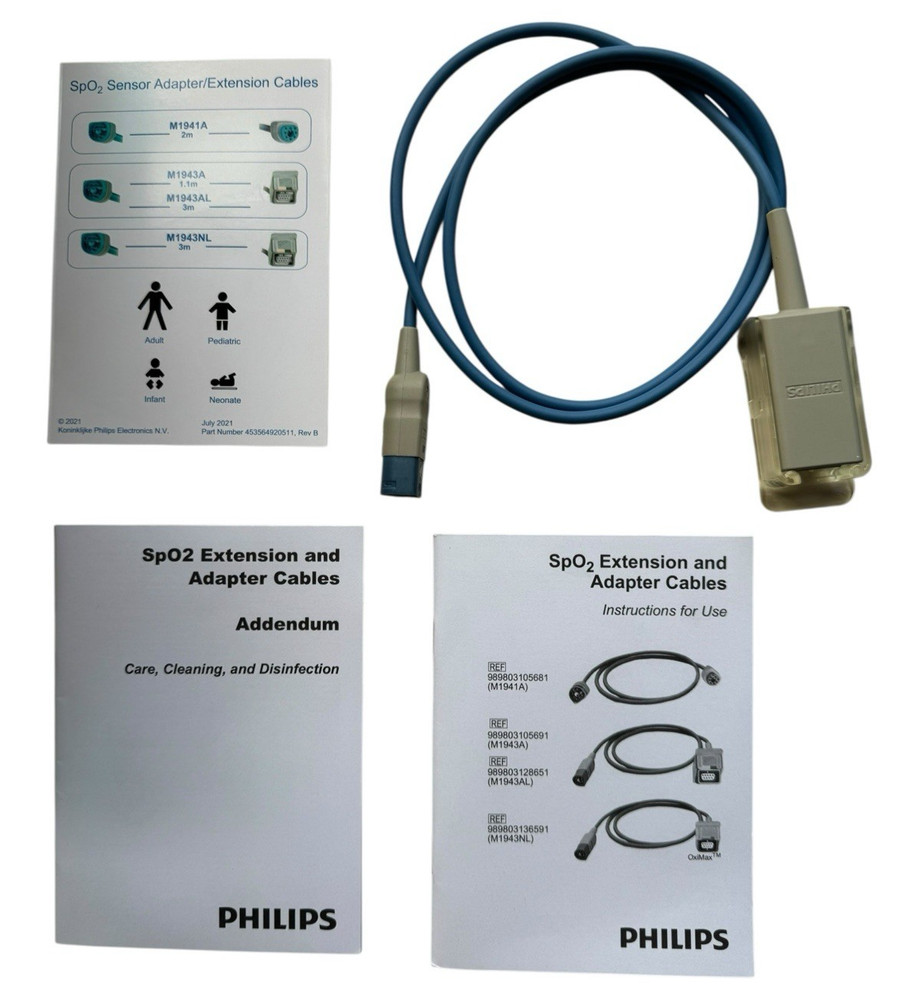 Philips M1943A SpO2 Adapter Cable 1.1m