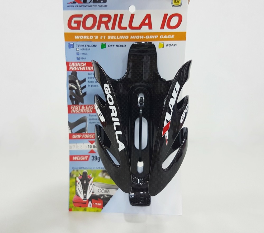 *XLab Gorilla Carbon Rear Bottle Cage Gloss Black (10lbs Grip)