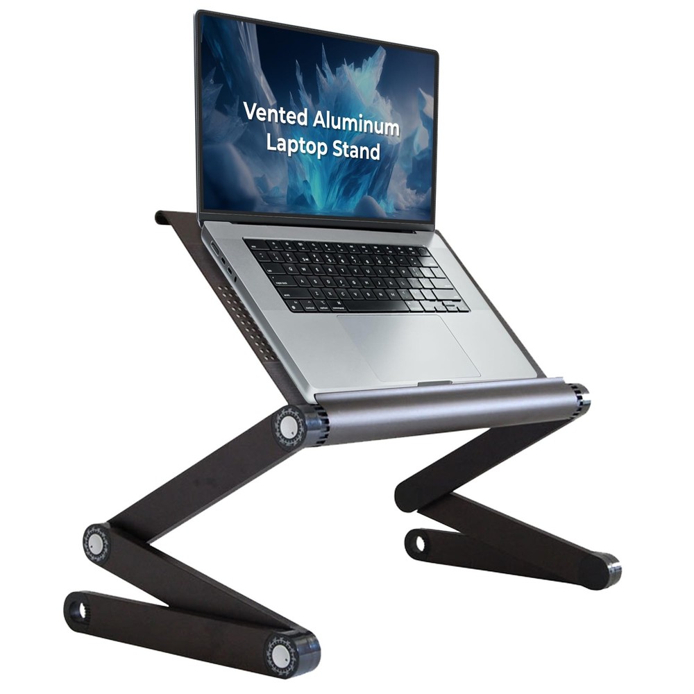 WorkEZ Executive Adjustable Laptop Stand for Desk, Adjustable Height Foldable...