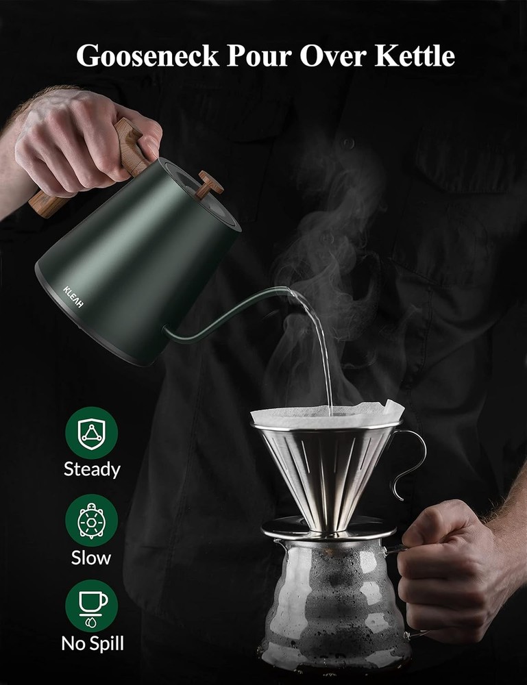 KLEAH Gooseneck Electric Kettle with Temperature Control, 0.8L, Auto Shut Off