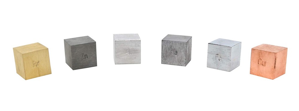 EISCO Density Cubes Set - Includes 6 Metals - Brass, Lead, Iron, Copper,...