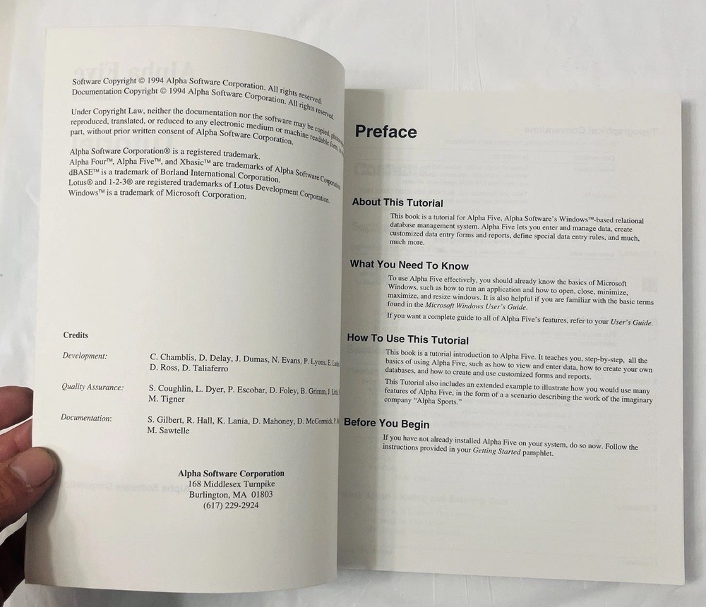 Alpha Five For Windows Manuals Set (4) User Guide Tutorial Xbasic Reference 1994