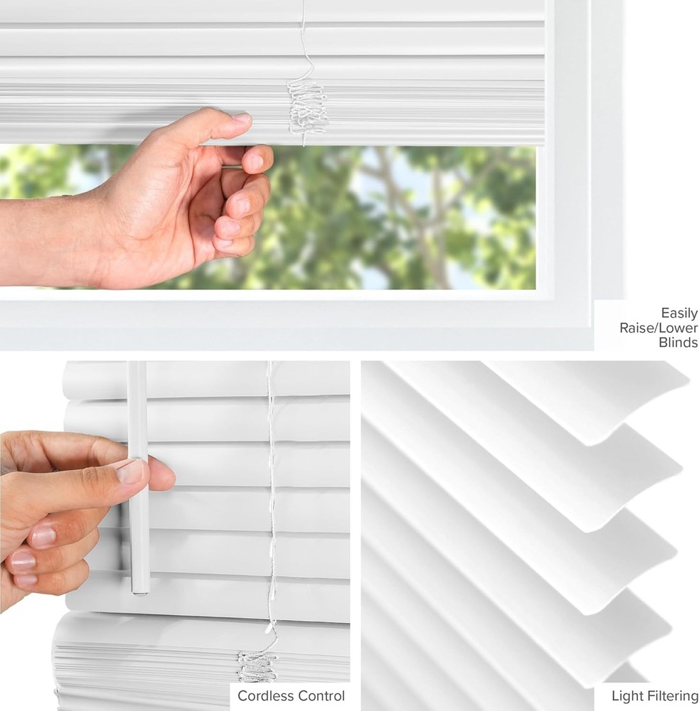 Versatile 12"x72" White Horizontal Mini Blinds - Easy Install & Adjustable Light
