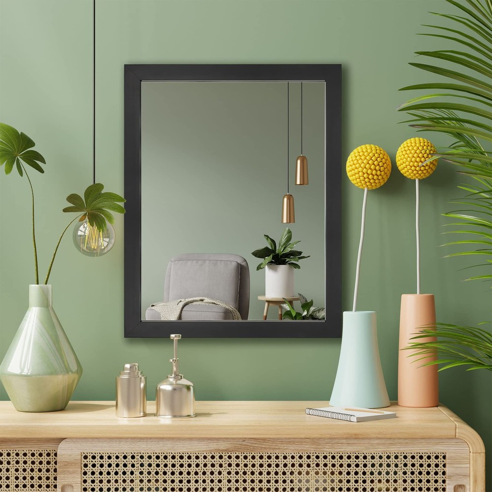 Rectangular Wall Mirror Black Bathroom Mirror 16" x 20" Wall Mirror for Entry...