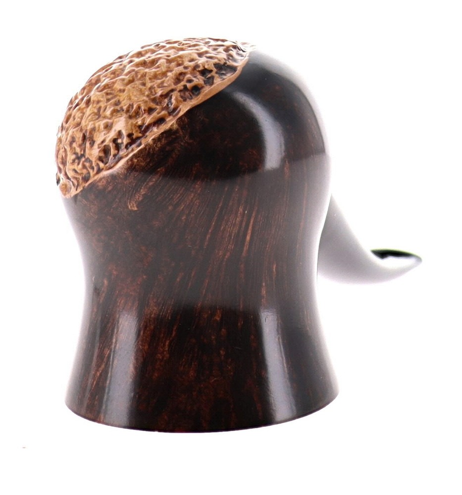 Caminetto 07.43 pipe, partially rusticated, freehand bent shape