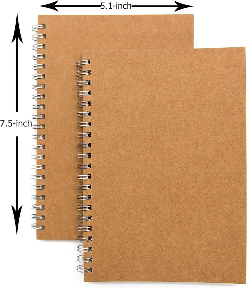 Compact Soft Cover Spiral Notepad Set, 2-Pack for Travel & Creativity, 100 Pages