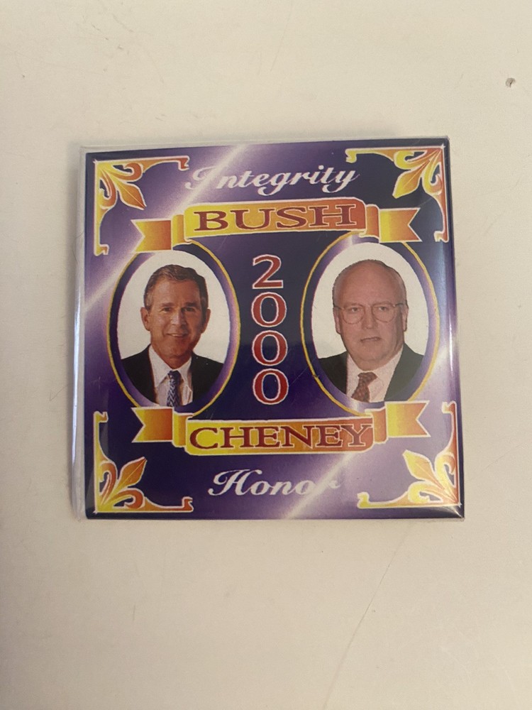 Bush Cheney Integrity Honor 2000 Political Pin Back Button P23