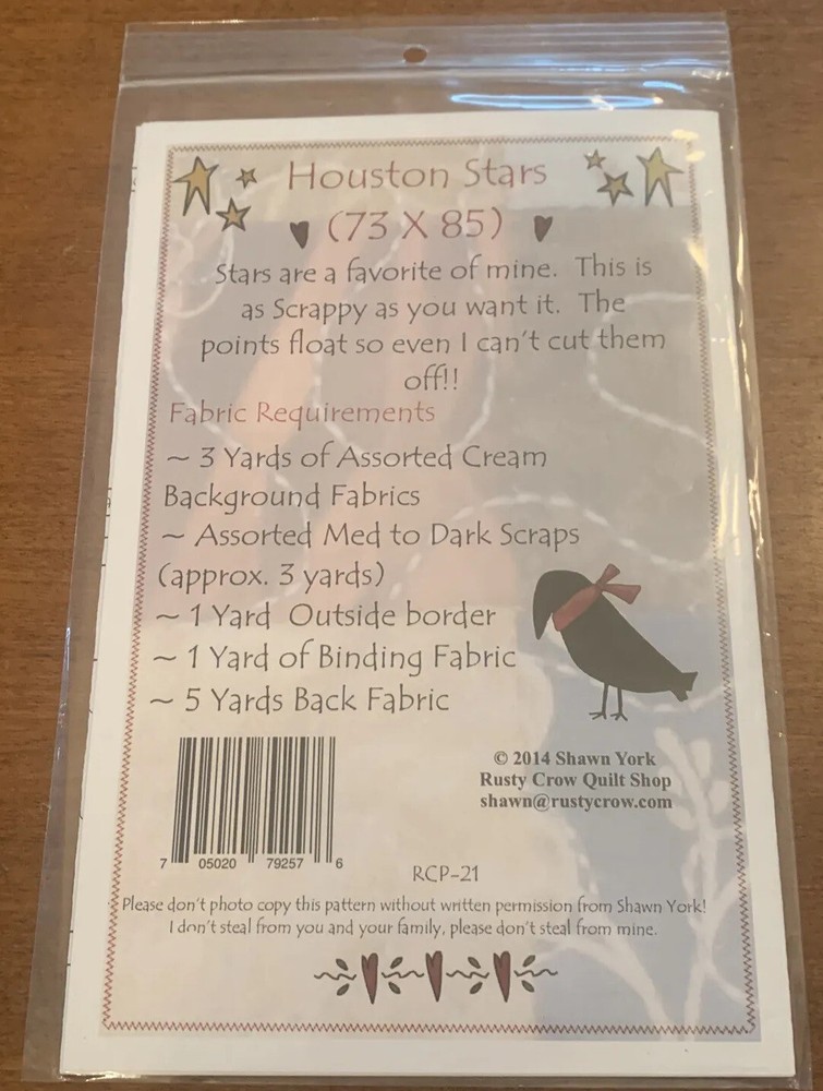 HOUSTON STARS Pieced Quilt Pattern