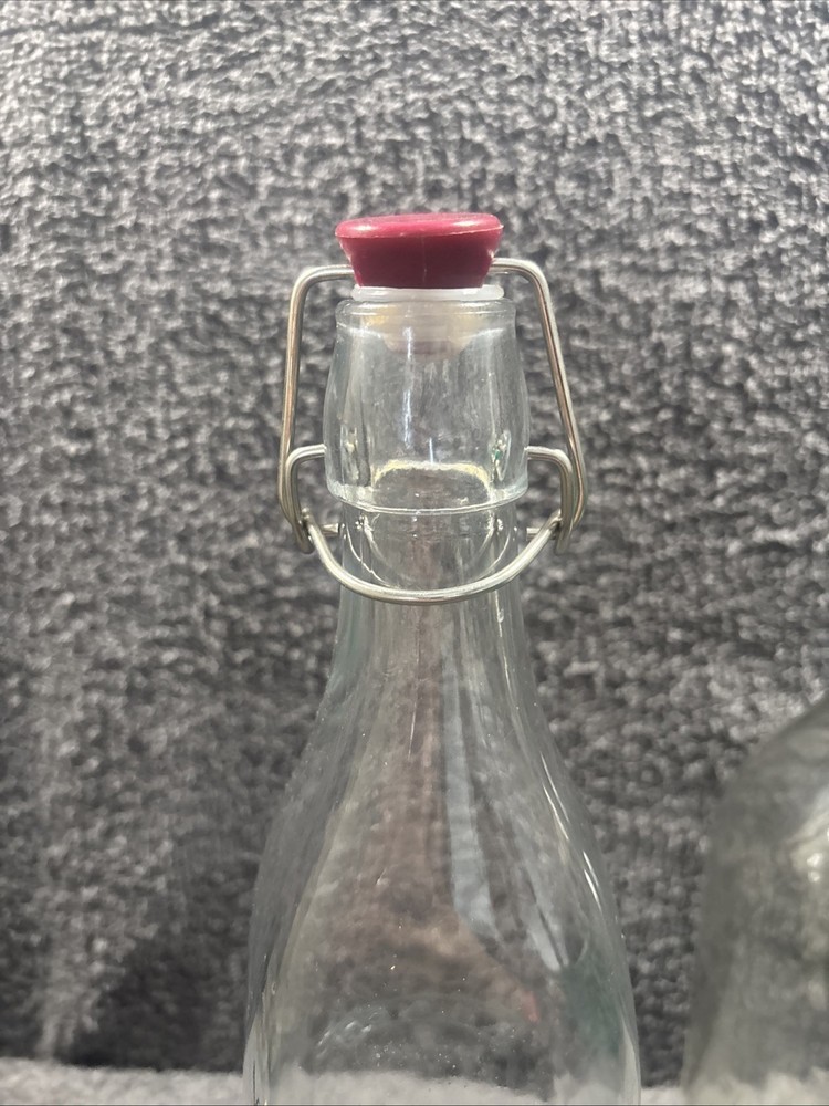 2 Old Fashioned Style Bottles With Flip Lids