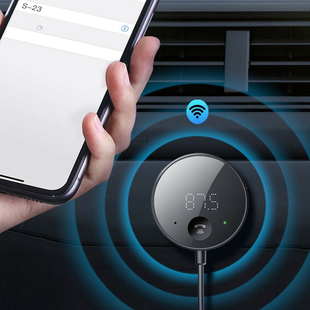 Bluetooth 5.0 Wireless Car FM Transmitter AUX Audio Receiver LCD Display Adapter