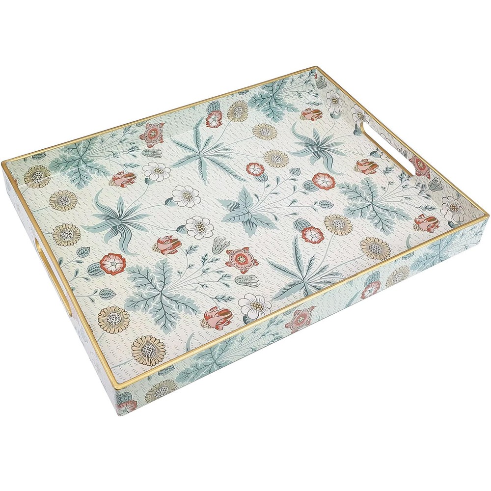Leemxiiny Rectangle Serving Tray w/ Handles, Coffee Table, Ottoman, Vanity, Deco
